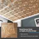 Art3d Drop Ceiling Tiles 24x24 in Bronze (12-Pack, 48 Sq.ft), 3D Wainscoting Panels Glue Up 2x2