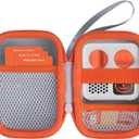 Lebakort Hard Case Compatible with Yoto Mini Kids Audio Music Player Children Speaker Plays Audiobook Cards Radio (Off White + Orange Case)