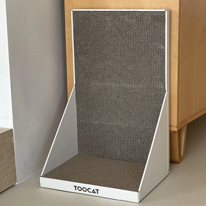 LoopTime L Shape Cat Scratching Board,19.69" Large Cat Scratchers for Indoor Cats, Furniture Protection Cardboard Cat Scratcher, Vertical Cat Scratch Pad, Cat Wall Scratcher, Cat Scratching Post (White)