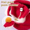 SmallCat 100PCS Wooden Pom Pom Buttons for Hats, Love Heart Handmade Craft Fastener Buttons, Removable Faux Fur Pom Poms Keeper Holders for Decoration, DIY, Knitting Beanies (2 cm)