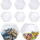 Candy jars with lids 8 Pack Plastic Candy Jars with Lid, Hexagon Candy Jars Cookie Jars for Kitchen, Clear Candy Containers for Snacks, Candy, Cookie, Dog Treats, Coffee Pod(30 OZ)
