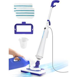 Aspiron Professional Steam Mop Cleaner, 1300W Floor Steamer with Detergent Chamber, 25S Heat Up, Lightweight Steamer for Cleaning with 2 Washable Pads, Safe for Tiles, Upholstery, Hardwood, White