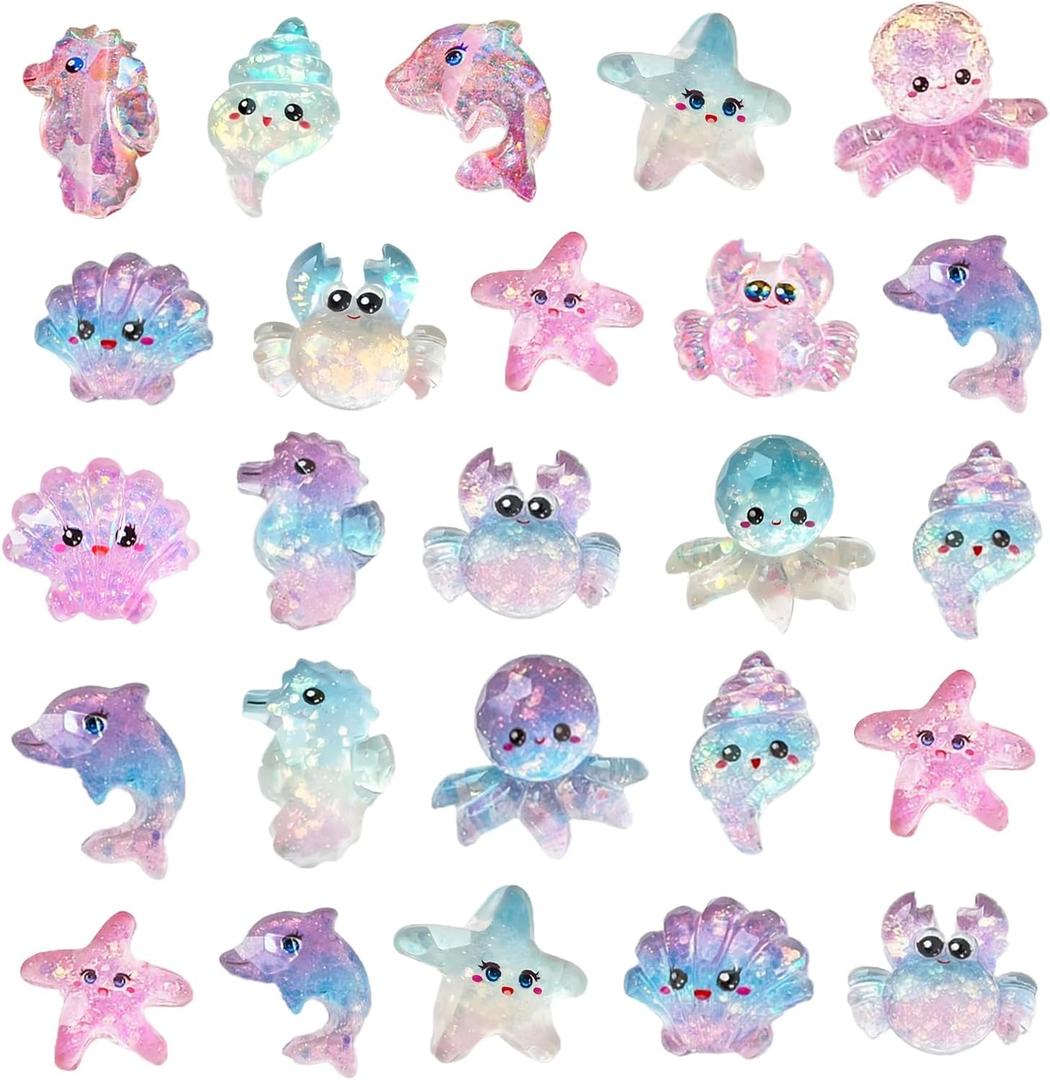 3 x 21PCS Mini Resin Ocean Animals Miniature Sea Animals Figurines Party Favors Bag Filler Tiny Marine Ornaments Charms for Vase Filler Aquarium Garden Fish Tank Micro Landscape Dollhouse