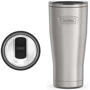 THERMOS ICON SERIES, Stainless Steel Cold Tumbler with Slide Lock, 24 Ounce, Matte Stainless Steel