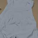 QINSEN Athletic Dress with Pockets Two Piece Spaghetti Strap Tennis Dresses with Shorts Light Blue S