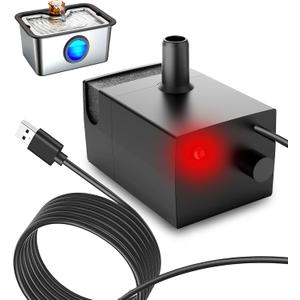 2025 Upgrade Pump with Light for FurryPlanet 12L Ultra-Purification Large Dog Water Fountain Stainless Steel,Two Metre Extension Cord,Low Water Indicator