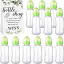 TrelaCo Cool Baby Shower Games Sets 12 Pcs Bottles with 1 Bottle Chug Sign for Gender Reveal Baby Shower Party Favors Decoration Games(Leaves,Green)