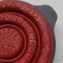 Dexas Pop N Store Collapsible Strainer, 8-Inch, Red, 1.3 Quarts Capacity, Dishwasher Safe, Space-Saving Design, Baking Cups Moules 75 ct