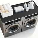 54'' x 27.5'' Washer and Dryer Covers for the Top, Non-slip Silicone Washer Dryer Top Protector for Washing Machine, Waterproof Washer Dryer Countertop for Laundry Kitchen Home (Black)