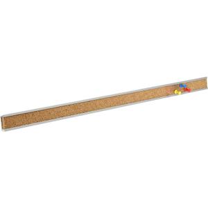 Corksidol Bulletin Bar Strip, Cork Board, Cork Strips, 48" x 1", Classroom, Office, Walls, Cubicle, Aluminum Frame,Include Pins and Adhesive Strip, 1 Pack, (Silver) 