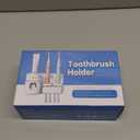 Toothpaste Dispenser Wall Mounted, Automatic Toothpaste Dispenser for Kids, Toothbrush Dispenser for Bathroom with 4 Toothbrush Slots (Toothbrush Holder + 3pcs Cotton Swab Holder-2, Black)