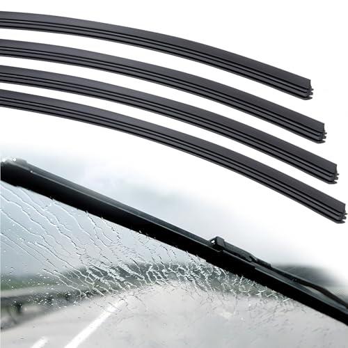 BFXM 4Pcs Wiper Blade Refill, 28 inch DIY Adjustable Universal Replacement Wiper Blade Refill Replacement for Front and Rear Windshield Wiper Baldes Rubber Strip for Car, Truck, SUV