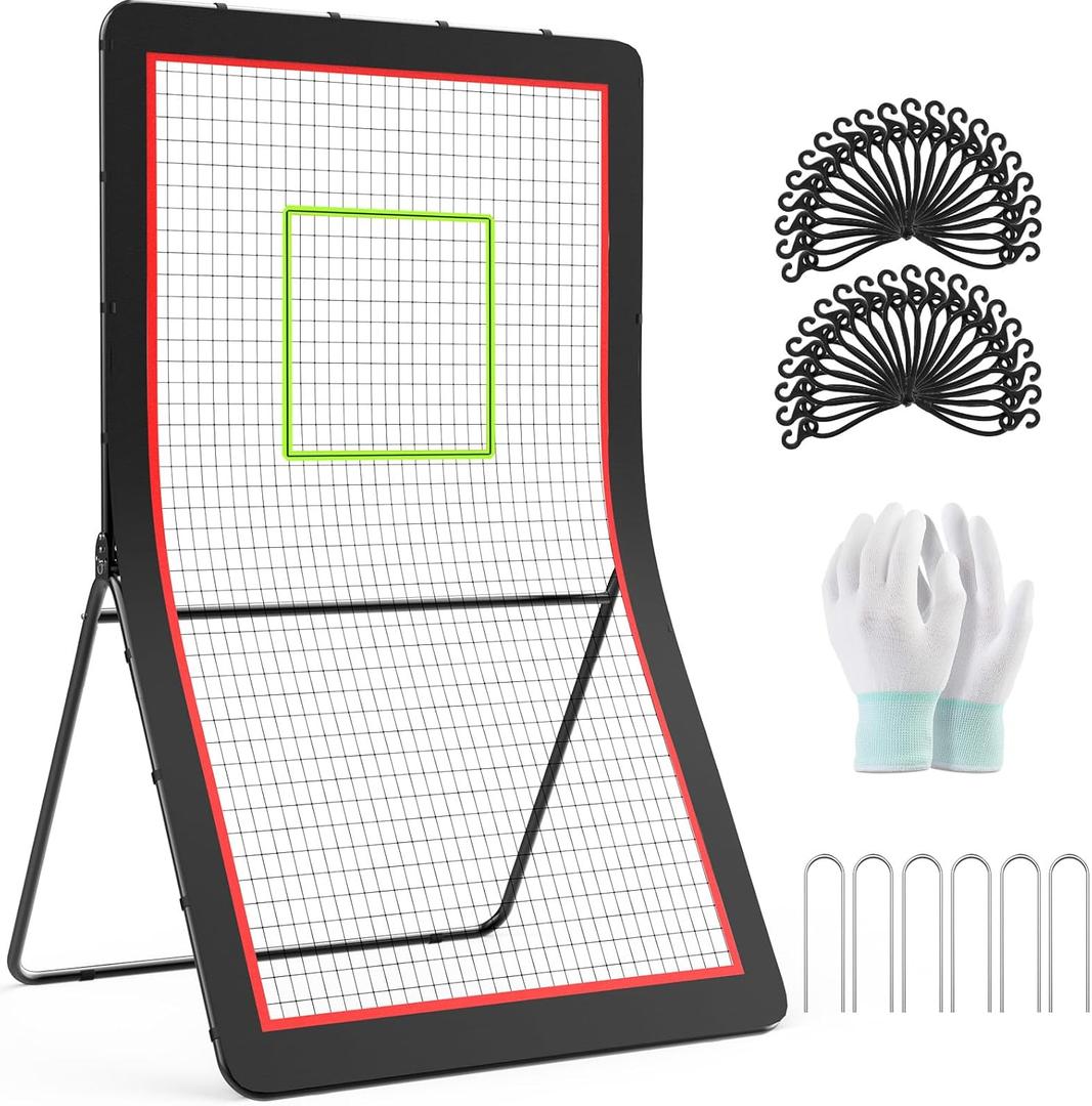 Lacrosse Rebounder, Adjustable Baseball Rebounder with 5 Angles, Stable and Durable Volleyball Rebounder Suitable for Basketball Lacrosse Soccer Training. Rebounder Net Suitable for Any Weather