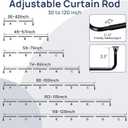 ENJOYBASICS Blackout Curtain rod for windows 66 to 120, Wrap Around Curtain Rods for Bedroom, Living Room, Adjustable from 30 to 129 Inches, Matte Black