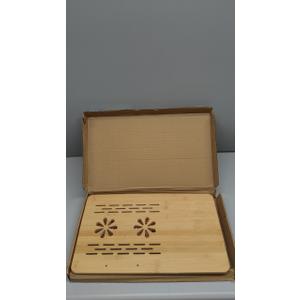 Adjustable Bamboo Laptop Desk with Cooling Fan, Foldable Bed Tray for Breakfast, Writing, and Drawing, with Tilting Top and Drawer, Portable Lap Desk for Bed, Sofa, and Floor 