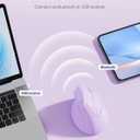 Ergonomic Mouse, USB+Bluetooth Dual Connection, Wireless Vertical Mouse for Reducing Wrist Pain, 1000/1600/2400 DPI, Ergo Mouse with Quiet Click for Windows Mac OS PC Computer Laptop, Purple