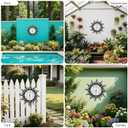 Outdoor Thermometer with Hygrometer, Retro Sun Wall-Mounted Outdoor Thermometers Waterproof Decorative for Patio, Garden, Yard, Room, Large Number Easy to Read No Batteries Required