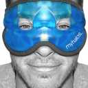 Cooling Eye Mask - Reusable Gel Eye Mask Cold Pack - Our Ice Eye Mask Soothes Puffy Eyes & Dark Circles - Relieve Your Headaches & Sinus Pain with Cold Eye Mask & Eye Gel Mask Therapy - Halos (Blue)