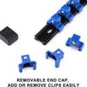 CASOMAN 12PC ABS Socket Organizer, Premium Quality Socket Holders,1/4-Inch x 48 Clips, 3/8-Inch x 90 Clips, 1/2-Inch x 36 Clips, Blue & Red & Black