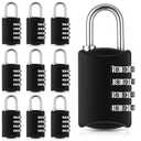 10  Packs Combination Lock 4 Digit Small Combo Luggage Number Locks, Waterproof Padlocks with Combination Code, Outdoor Heavy Duty Combination Padlock for Traveling Toolbox Gym Door Locker
