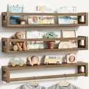 Upgraded Thick Floating Shelves - 24 Inch Multi-Use Wall-Mounted Bookshelves for Kids and Nursery, Ideal for Books, Toy, Spice Rack, Decor - Walnut Brown (23.60 Inch)