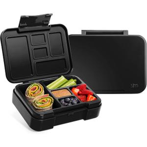 Simple Modern Bento Lunch Box for Kids, BPA Free, Leakproof, Dishwasher Safe, Lunch Container for Boys, Toddlers, Porter Collection, 5 Compartments, Midnight Black (30oz Bento Box, -Midnight Black)