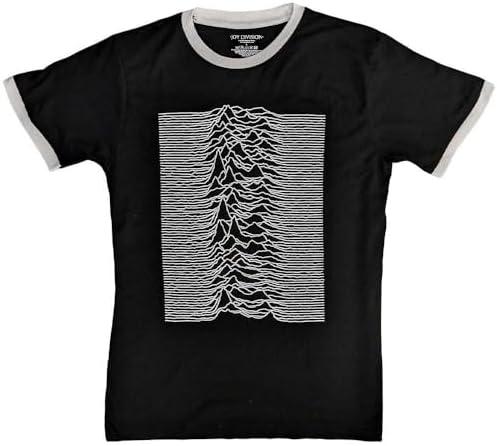 Joy Division Ringer T Shirt Unknown Pleasures Logo Official Unisex Black size XL