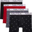 Nautica Men's 4 Pack Micro Boxer Briefs (Black/Nautica Red/Sail-lead White/Sail-black White, XL)