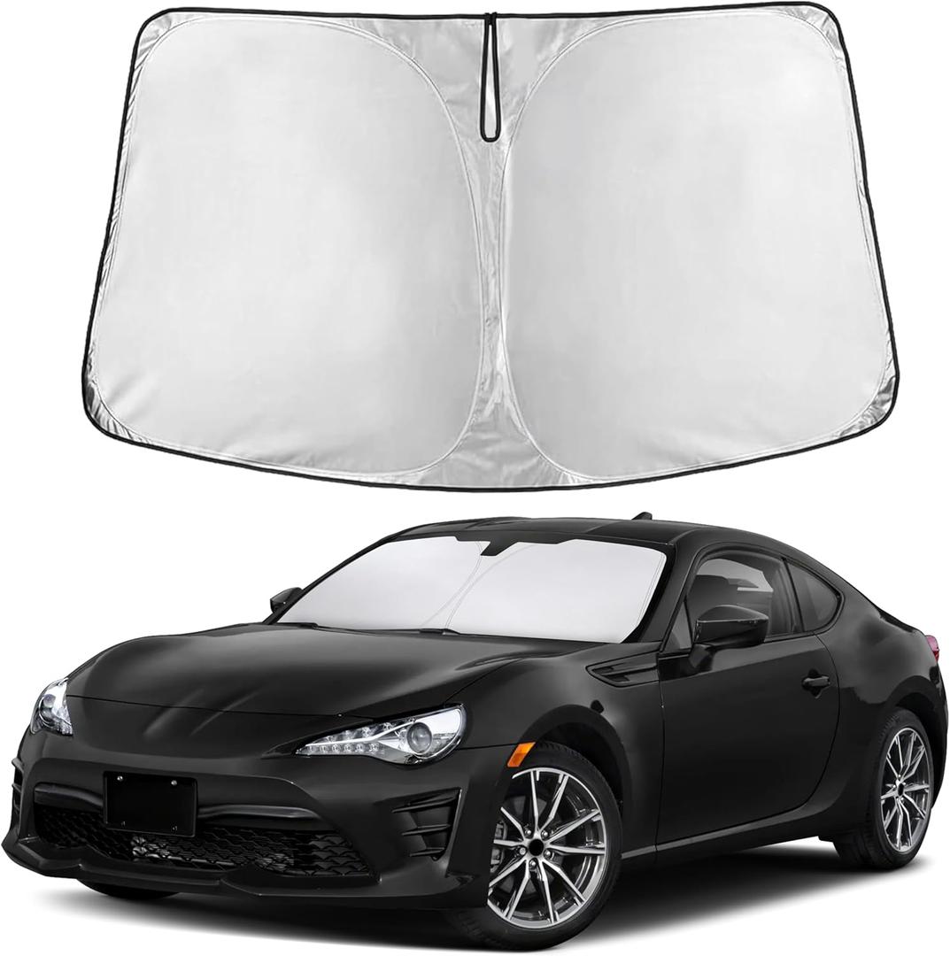 EcoNour Windshield Sun Shade Compatible for Toyota 86 / GR86 20172023 | Custom Fit Front Window Sunshade | Foldable Heat & UV Blocker | Reflective Car Sun Visor Protector Accessory