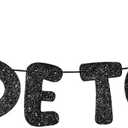 Breling Pre Strung Bride to Be Glitter Banner Bridal Shower Decorations Bride to Be Sign Bachelorette Party Banner Bridal Shower Garland for Engagement Wedding Party Decorations(Black)