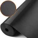 Shelf Liners for Kitchen Cabinets Non Adhesive Drawer Liner EVA Material Cupboard Mat Refrigerator Mats Washable Fridge Liner for Cabinet, Storage and Desks 23.6 x 393.7 Inches Black