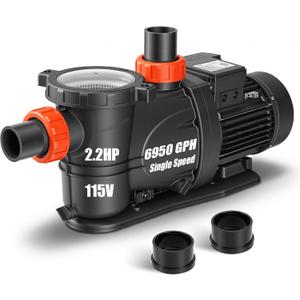 LEO In/Above Ground Pool Pump High Flow Powerful Self Priming Pool Pump,Deep Black