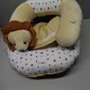 2-in-1 Tummy Time Mat and Seated Support with Sensory Toys  for Newborns and Babies  Includes Detachable Cushion for Supervised Play & Head/Neck Development (Sand)