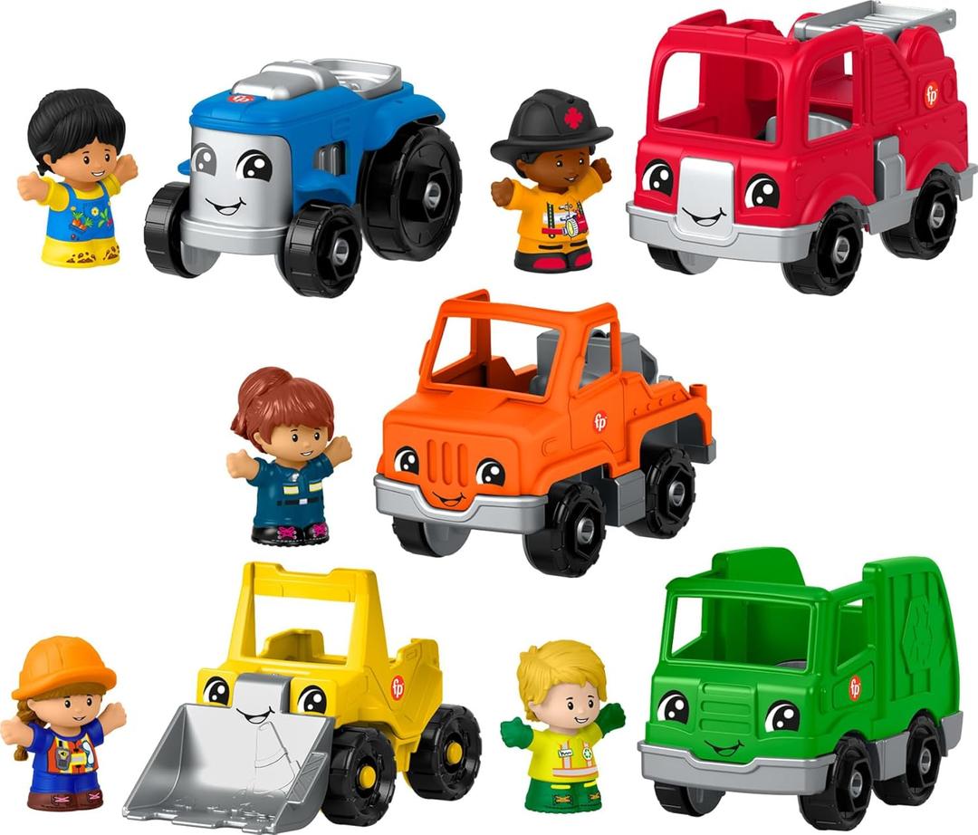 Fisher-Price Little People Toddler Playset Activity Vehicles Gift Set with 10 Toys for Preschool Pretend Play Kids Ages 1+ Years 