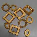 Vicenpal 10 Pcs Vintage Mini Picture Frames Baroque Antique Small Resin Jewelry Display Table Frame for Christmas DIY Photo Holiday Party Decoration (Gold)