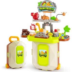 Dinosaur Toys for Kids 3-5, 2-in-1 Workbench Playset, Interactive Toddler Tool Bench, Dinosaur Toys for Boys Girls, Birthday, Christmas