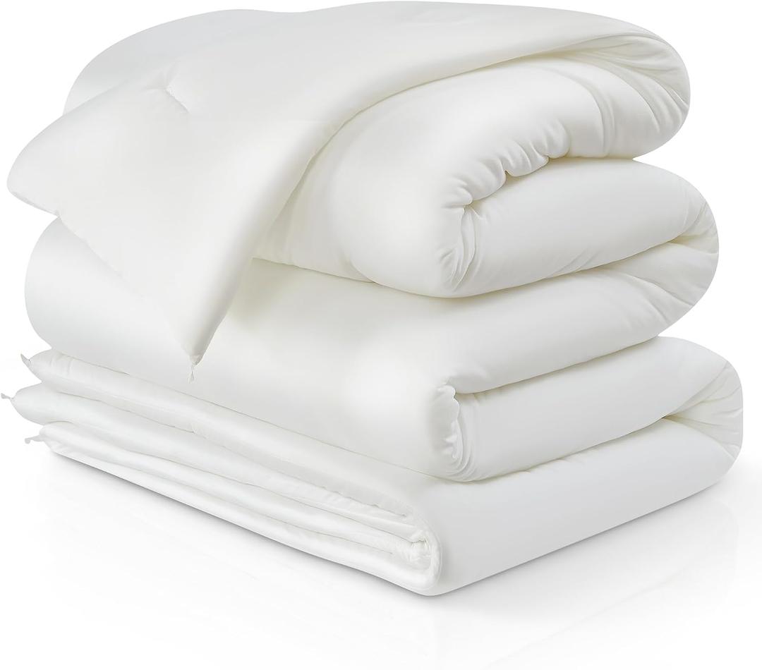 Marshmallow Comforter Full/Queen Size, Extra Fluffy Cloud Soft Down Alternative Duvet Insert - Hypoallergenic Double-Stuffed Quilted Bed Comforter - All-Season Cooling Lightweight - White 90"x90"