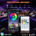 Jushope Interior Car LED Strip Lights, Acrylic LED Lights for Car with Dynamic Dreamcolor Chasing, Ambient Lighting Kits Music Sync Wireless APP and RF Remote Control (6 in 1)