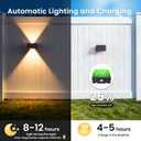 Solar Fence Lights Outdoor, 10 Pack Warm White Up and Down Solar Wall Lights, IP67 Waterproof LED Dusk to Dawn Solar Powered Fence Lights for Patio, Backyard, Deck, Garden, Yard, Outdoor Wall Decor