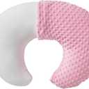 Nursing Pillow and Positioner with Cover for Breastfeeding and Bottle Feeding, Propping Baby, Tummy Time, Baby Sitting Support, Awake-Time Support (Candy Pink, 22" x 17.7" x 5.9")
