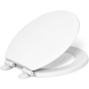 KOHLER 20455-0 Ridgewood Round Soft Close Toilet Seat, Quiet Close, Wood Toilet Seat, Home Essentials, White