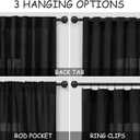 Black Linen Curtains 84 inches Long 2 Panels for Bedroom Back Tab Light Filtering Privacy Sheer Black Curtains Muslin Look Modern Farmhouse Cotton Textured Gauze Curtain for Living Room 2 Panel Set