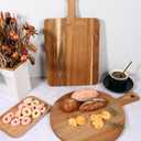 2 Pcs Wood Cutting Board with Handle Decorative Wooden Serving Board Large Chopping Cutting Board Set Charcuterie Board for Cheese Board Meat Bread Chopping Blocks