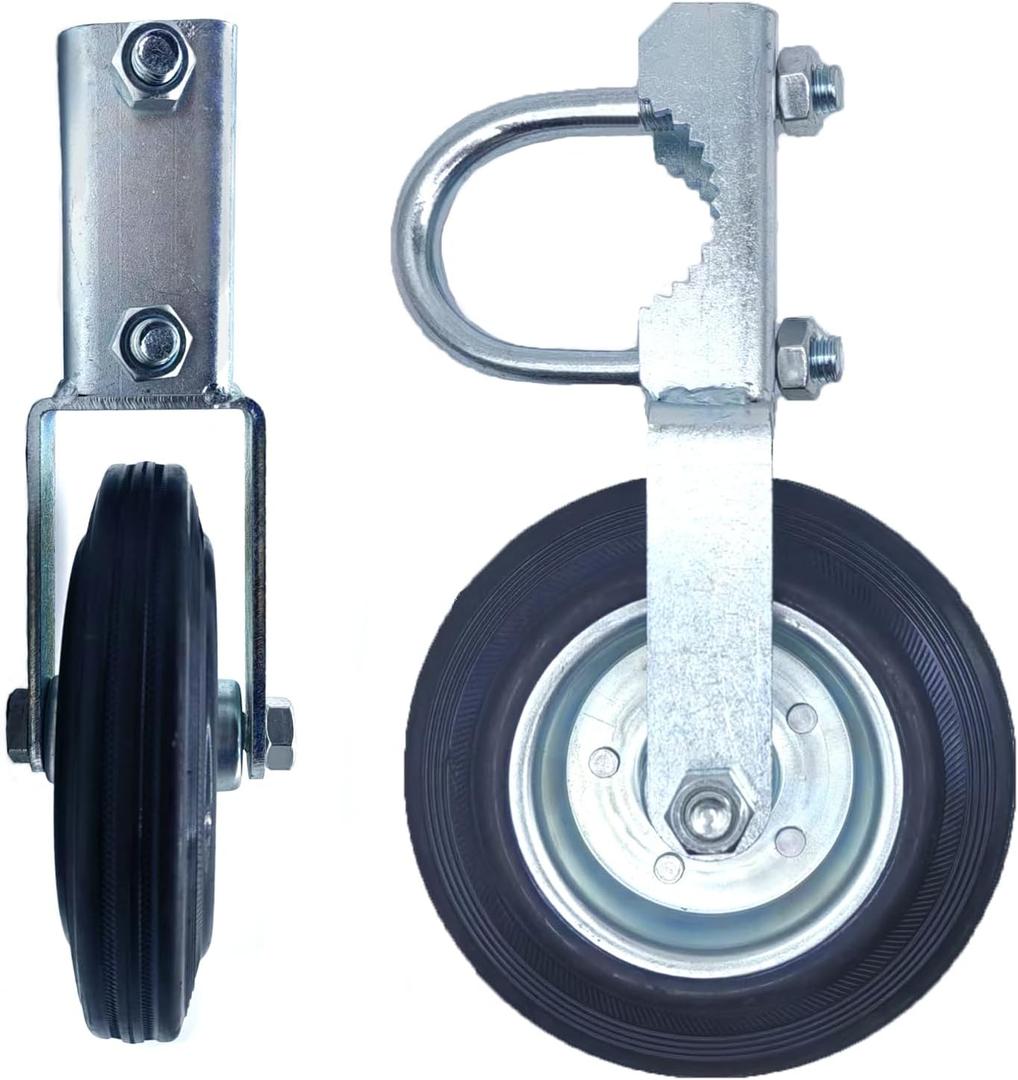 Gate Wheels for Metal Tube Gate Driveway Gate Fence Wheels for Gates Farm Gate Wheel Swing Gate Fence Fits 1-5/8" to 2" O.D. Round Tube Gate Latches for Metal Gates