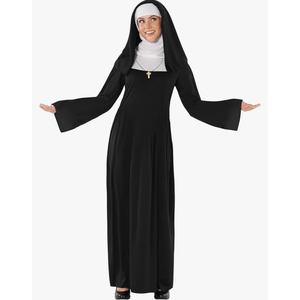 fun shack Nun Costume for Women - Deluxe Religious Outfit with Headpiece, Cross Necklace, Size XX-Large