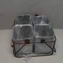 Metal Four Tin Organizer with Handles