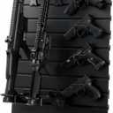 Gun Rack Wall-Mounted Upgraded, Tactical Rifle, Shotgun, Carbine, Handgun Storage Heavy-Duty PVC Panels & Steel Wall Racks, Modular Firearms Organizer, Securely Holds up to 2 Rifles & 4 Pistols