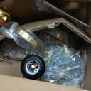 MOKATNG Bathroom Light Fixtures, 3-Light Brushed Gold Vanity Lights, Bathroom Lighting Fixtures Over Mirror with Flared White Fabric Shade, Modern Wall Sconces for Living Room Hallway