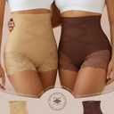 Women's High Waisted Underwear, Ladies Panties with Lace, Comfortable Briefs, 4 Pack (XXL)