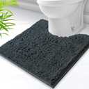 Toilet Rugs U-Shaped,Super Absorbent Chenille Bathroom Rugs and Strong PVC Non-Slip Backing for Toilets Rug Set,Machine Washable,Bath Mats for Bathrooms,20"x 20",Dark Grey
